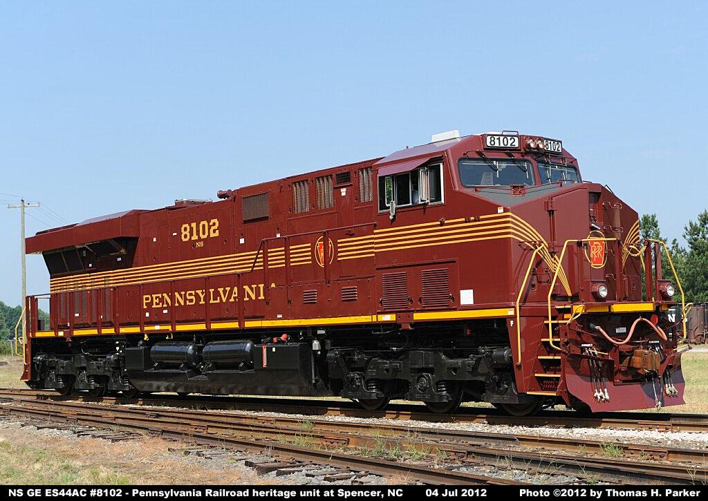 Original Slide NS PRR Pennsylvania Railroad Heritage ES44AC 8102 & 6 More 